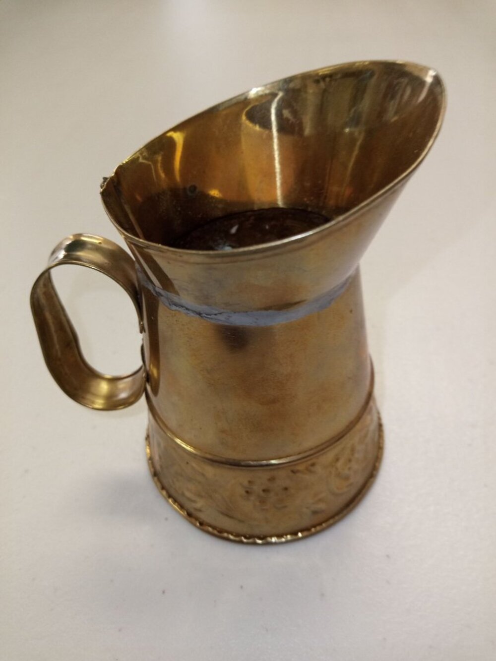 Vintage Hosley Collectable Brass Mini Pitcher for 18" Doll Decor or American Gi